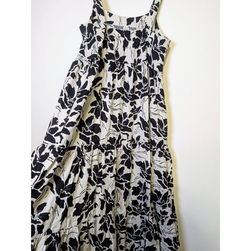 The Drop Britt Tiered Maxi Dress Black White Floral Cottagecore Boho Chic Size M - Picture 6 of 8